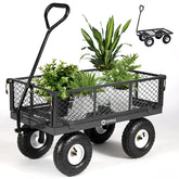 Sekey 100L / 300KG garden trolley with removable side panels and pneumatic tires